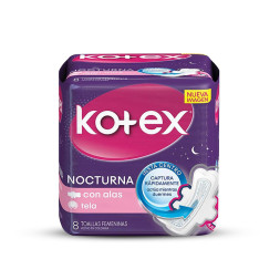 KOTEX NOCTURNA TELA C/A X 8