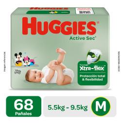 HUGGIES ACTIVE SEC M X68 UND